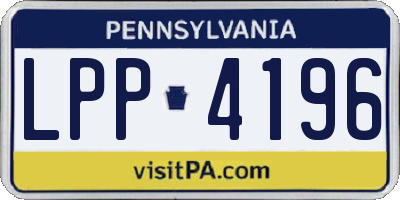 PA license plate LPP4196