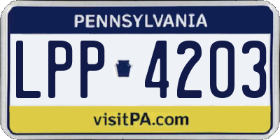 PA license plate LPP4203