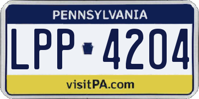 PA license plate LPP4204