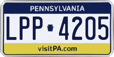 PA license plate LPP4205