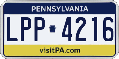 PA license plate LPP4216