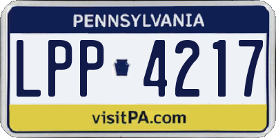 PA license plate LPP4217