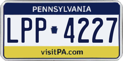 PA license plate LPP4227