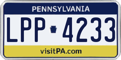 PA license plate LPP4233