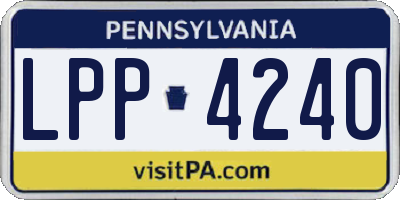 PA license plate LPP4240