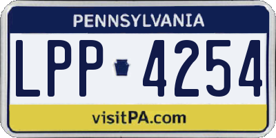 PA license plate LPP4254