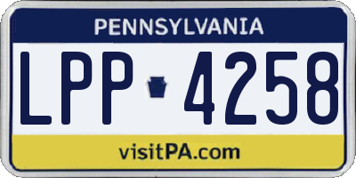 PA license plate LPP4258