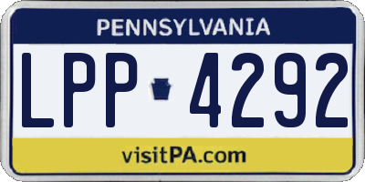 PA license plate LPP4292