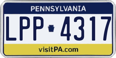 PA license plate LPP4317