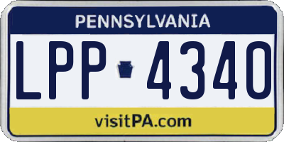 PA license plate LPP4340