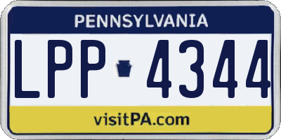 PA license plate LPP4344