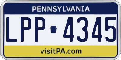 PA license plate LPP4345