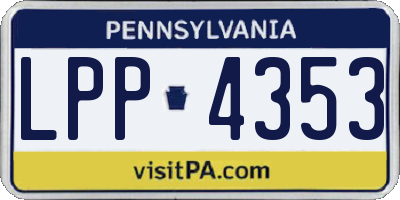 PA license plate LPP4353