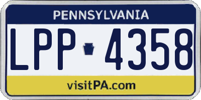 PA license plate LPP4358