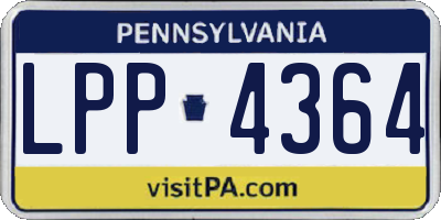 PA license plate LPP4364
