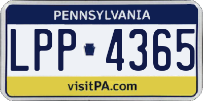 PA license plate LPP4365