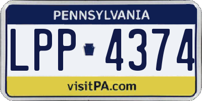 PA license plate LPP4374