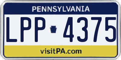 PA license plate LPP4375