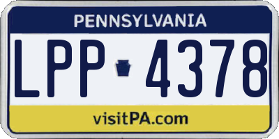 PA license plate LPP4378