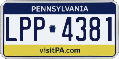 PA license plate LPP4381