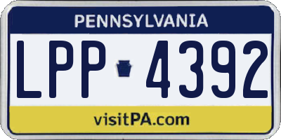 PA license plate LPP4392