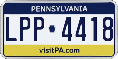 PA license plate LPP4418