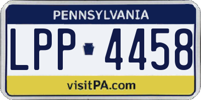 PA license plate LPP4458