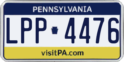 PA license plate LPP4476