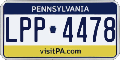 PA license plate LPP4478