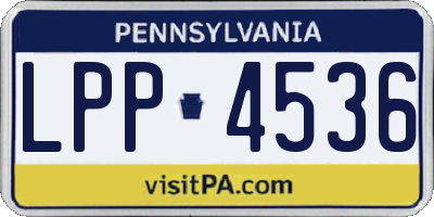 PA license plate LPP4536