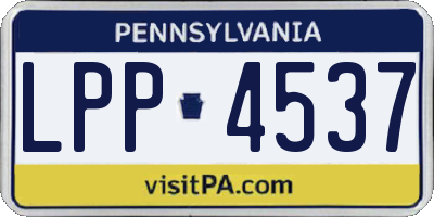 PA license plate LPP4537