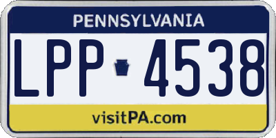PA license plate LPP4538
