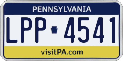 PA license plate LPP4541