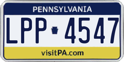 PA license plate LPP4547
