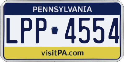 PA license plate LPP4554