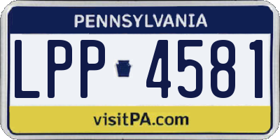PA license plate LPP4581