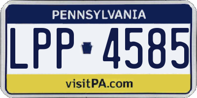PA license plate LPP4585