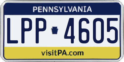 PA license plate LPP4605