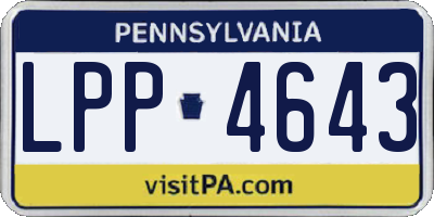 PA license plate LPP4643
