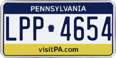 PA license plate LPP4654