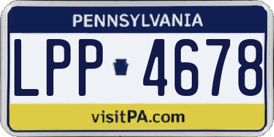 PA license plate LPP4678