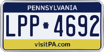 PA license plate LPP4692