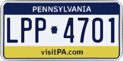 PA license plate LPP4701