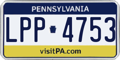 PA license plate LPP4753