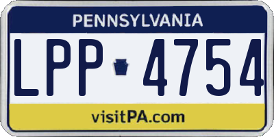 PA license plate LPP4754