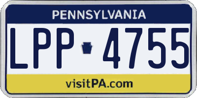 PA license plate LPP4755