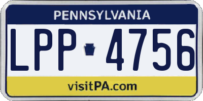 PA license plate LPP4756