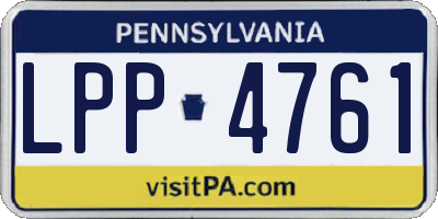 PA license plate LPP4761
