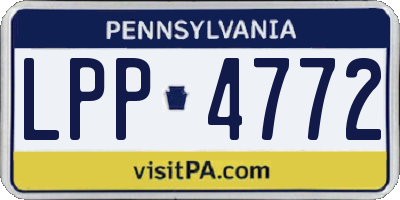 PA license plate LPP4772