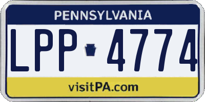 PA license plate LPP4774